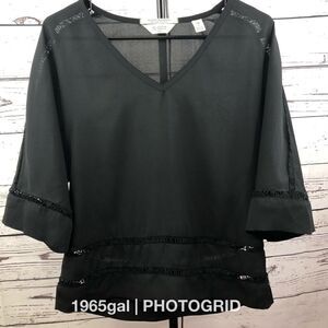 Maison Scotch & Soda Black V-neck Blouse Dolman
